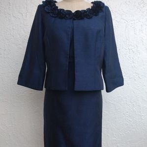 Navy Blue Mother-of-the-Bride Dress with Bolero